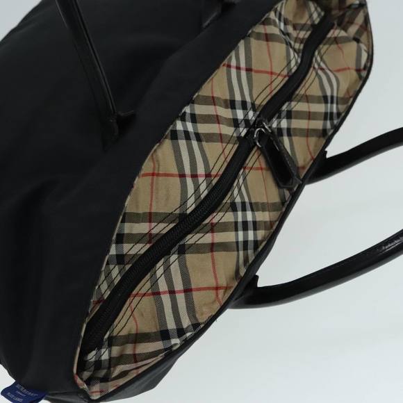 BURBERRY Nova Check Tote Bag Nylon Beige Black Silver Auth fm3822 - Picture 6 of 16